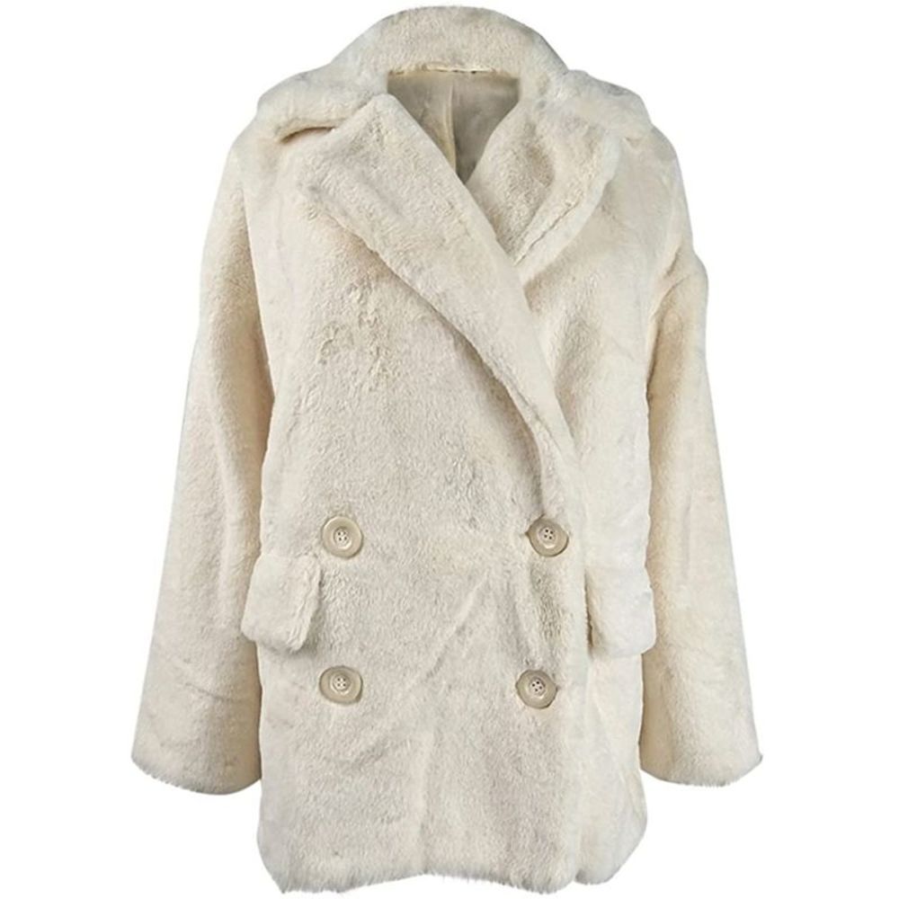Free People Women's Kate Faux Fur Coat White Size Large. Beautiful!